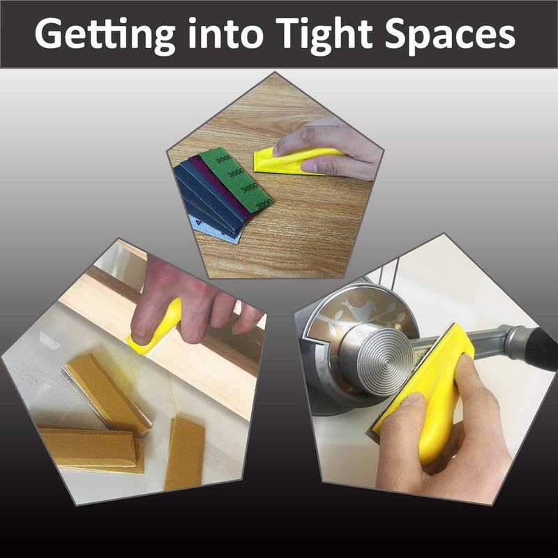 AutKerige Micro Detail Sander Paper Kit 70PCS Wet Dry Sandpaper-Grit 400 600 800 1000 1500 2000 3000,3.5   x 1   Hand Sanding Block with Hook and Loop Sanding Strips for Craft, Wood and Small Space Sanding Works - Image 5